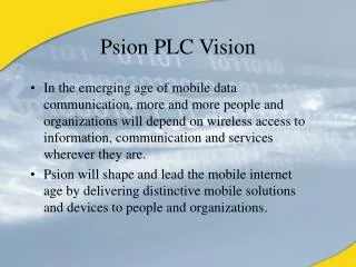 Psion PLC Vision