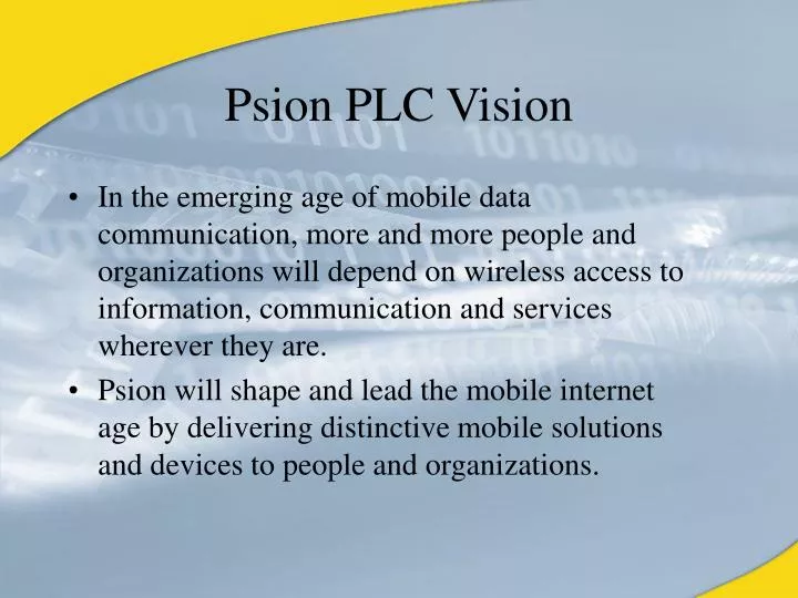 psion plc vision