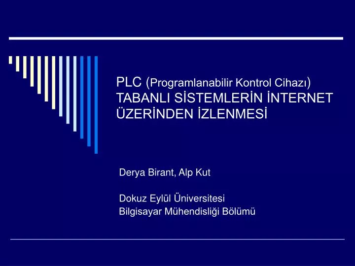 plc programlanabilir kontrol cihaz tabanli s stemler n nternet zer nden zlenmes