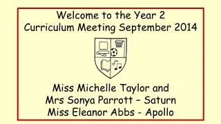 Welcome to the Year 2 Curriculum Meeting September 2014