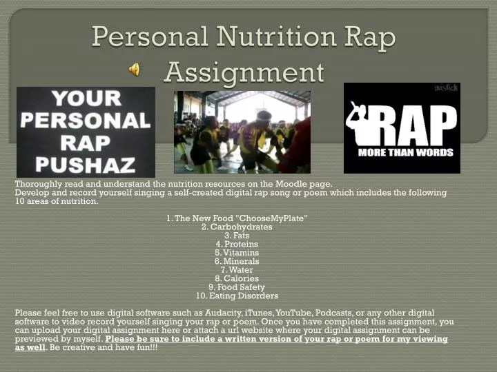 personal nutrition rap assignment