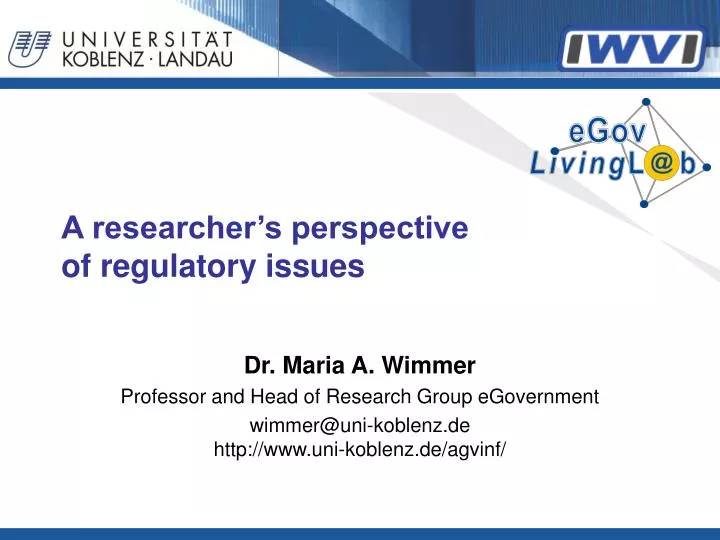 a researcher s perspective of regulatory issues