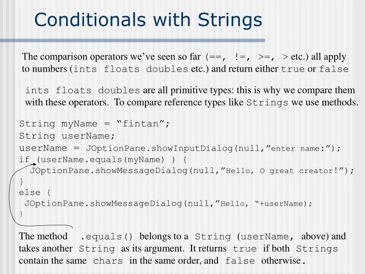 conditionals with strings