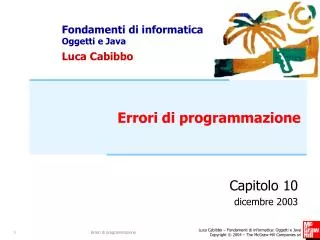 errori di programmazione