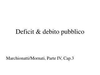 deficit debito pubblico