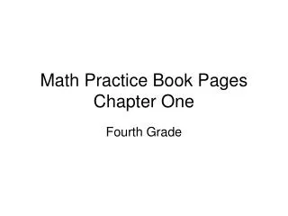 Math Practice Book Pages Chapter One
