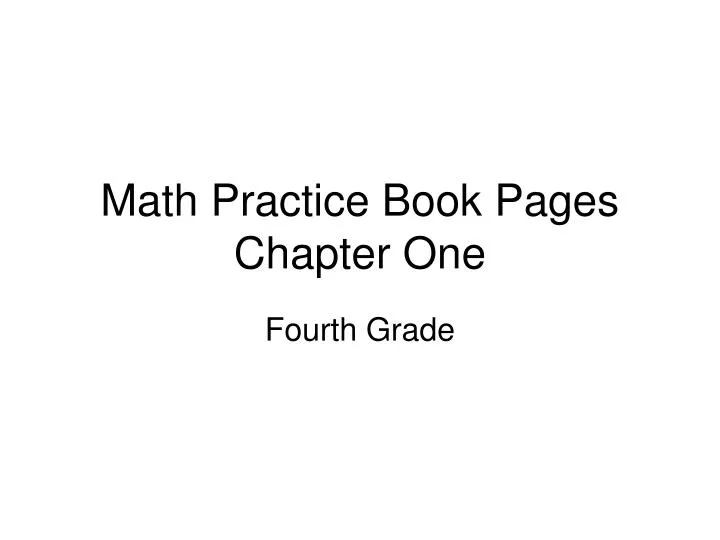 math practice book pages chapter one