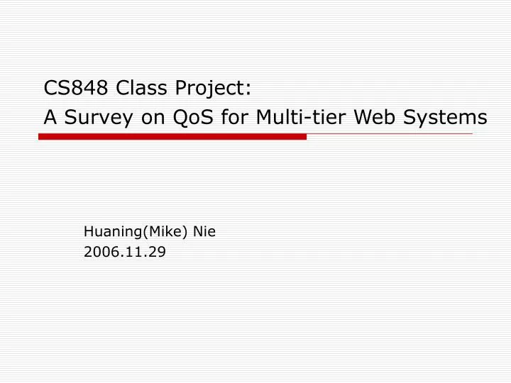 cs848 class project a survey on qos for multi tier web systems