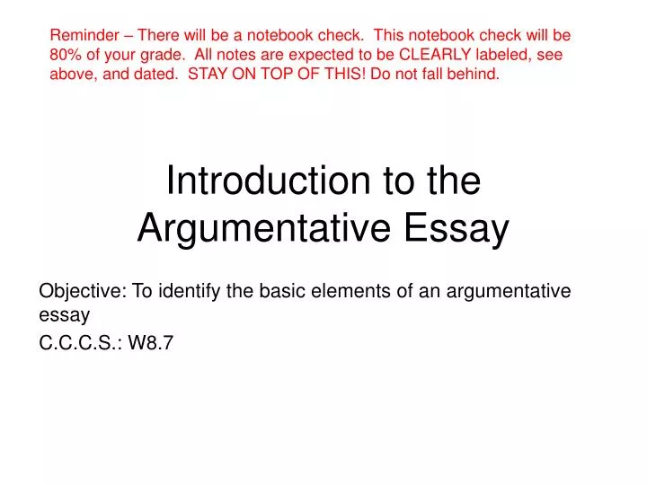 introduction to the argumentative essay