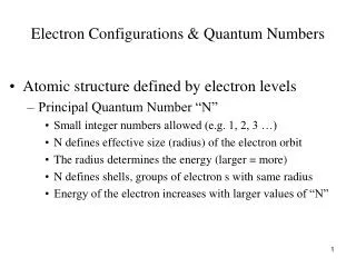 Electron Configurations &amp; Quantum Numbers