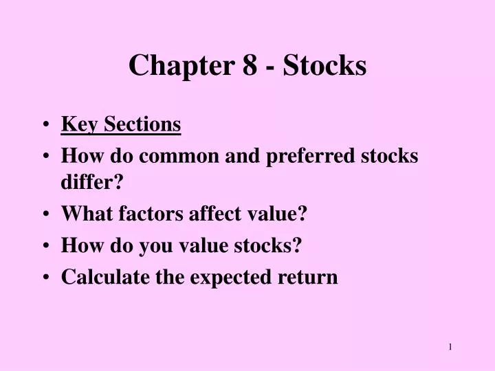 chapter 8 stocks