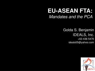 EU-ASEAN FTA: Mandates and the PCA