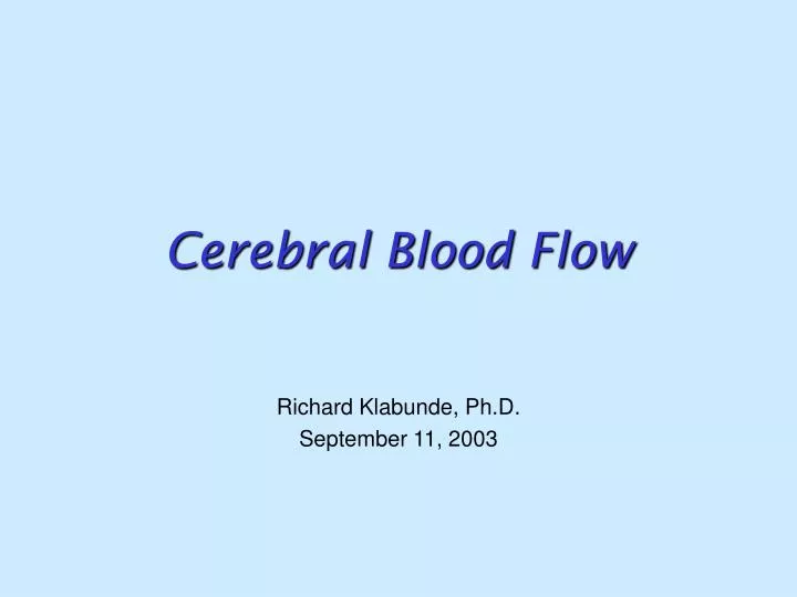 cerebral blood flow