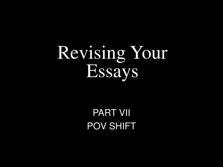 revising your essays