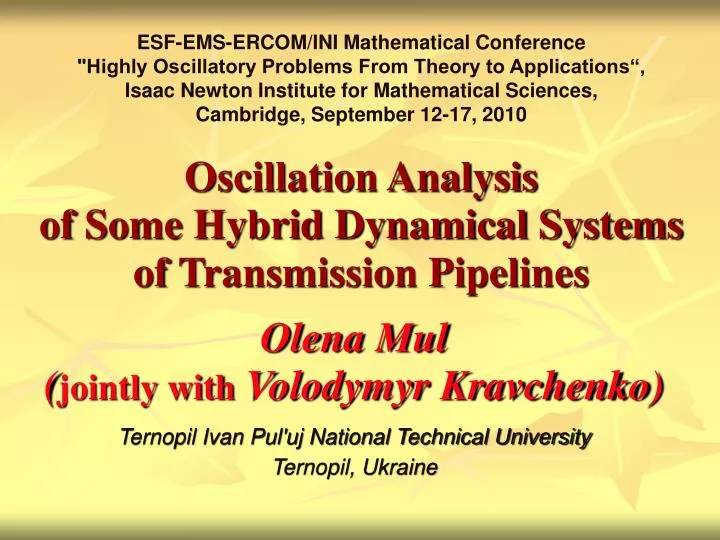 oscillation analysis of some hybrid dynamical systems of transmission pipelines