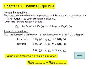 Chapter 18: Chemical Equilibria