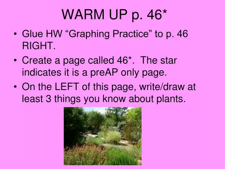 warm up p 46