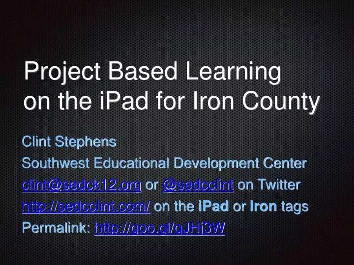 project based learning on the ipad for iron county