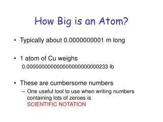 How Big is an Atom?