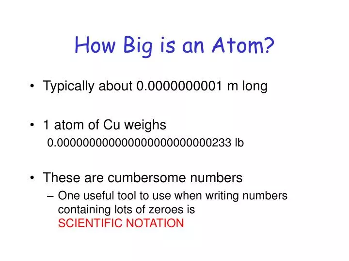 how big is an atom