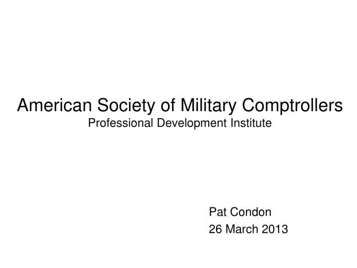 american society of military comptrollers professional development institute