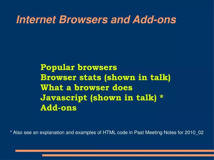 internet browsers and add ons