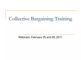 Collective Bargaining Training
