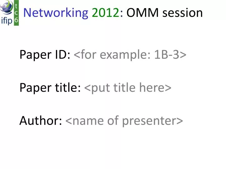paper id for example 1b 3 paper title put title here author name of presenter