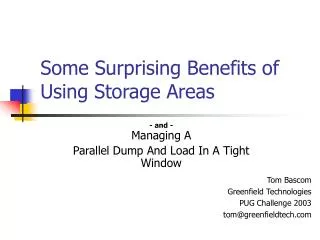 Some Surprising Benefits of Using Storage Areas