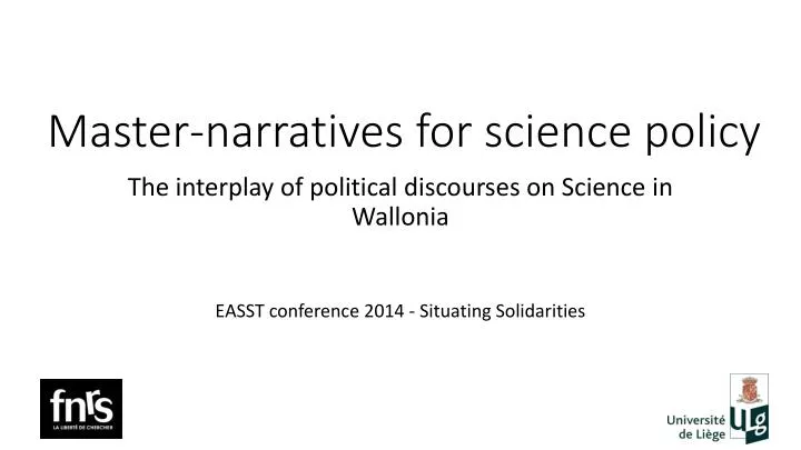 master narratives for science policy