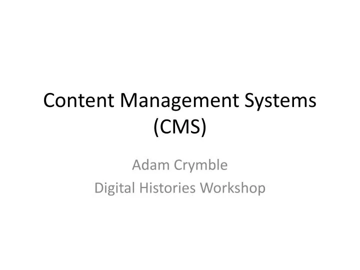 content management systems cms
