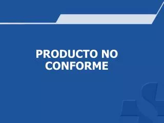 producto no conforme