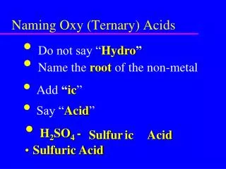 Naming Oxy (Ternary) Acids