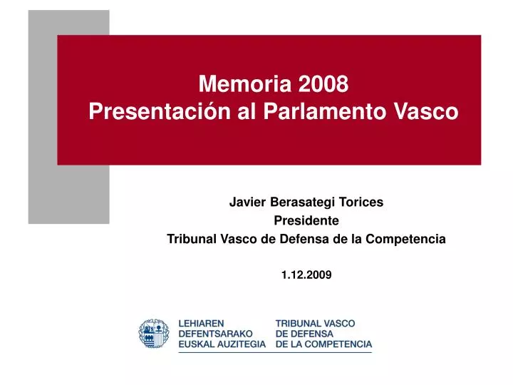 memoria 2008 presentaci n al parlamento vasco