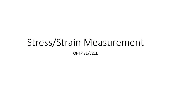 stress strain measurement