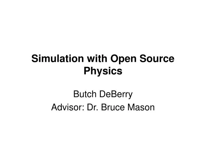 simulation with open source physics