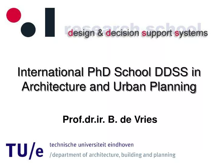 international phd school ddss in architecture and urban planning