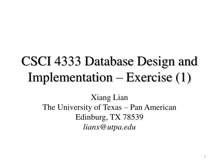 csci 4333 database design and implementation exercise 1