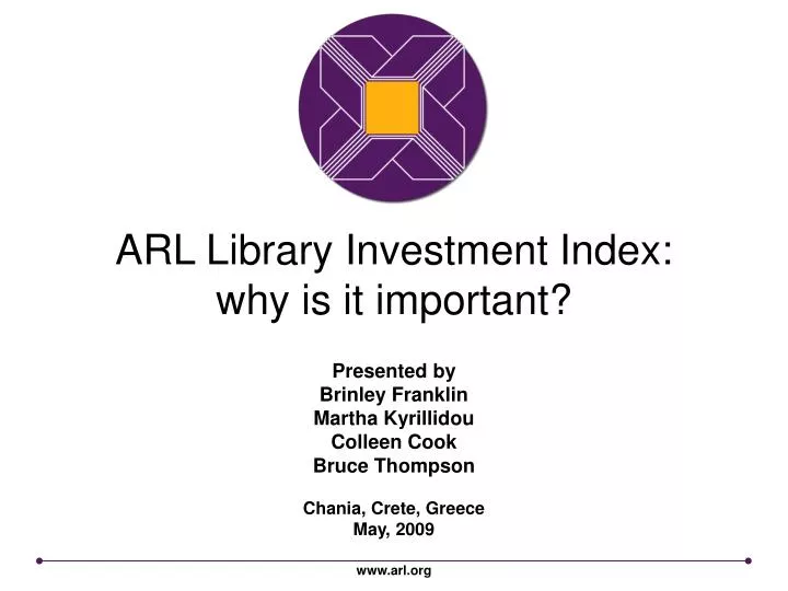 arl library investment index why is it important