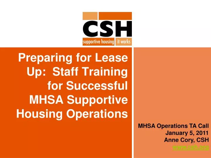 preparing for lease up staff training for successful mhsa supportive housing operations