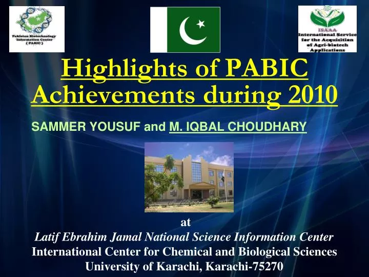 highlights of pabic achievements during 2010