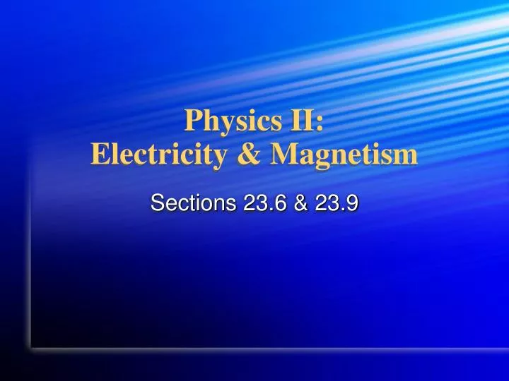 physics ii electricity magnetism