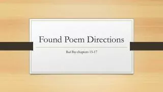 Found Poem Directions