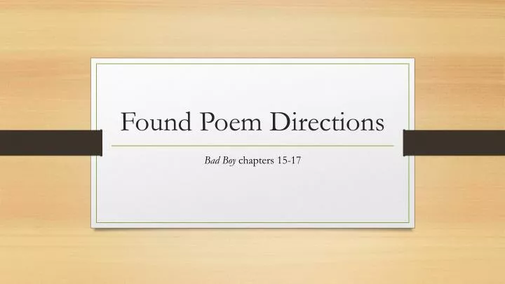 found poem directions