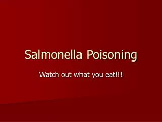 Salmonella Poisoning