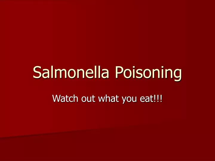 salmonella poisoning