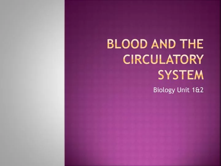 blood and the circulatory system
