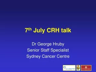 7 th July CRH talk