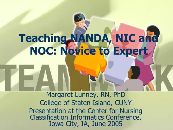 teaching nanda nic and noc novice to expert