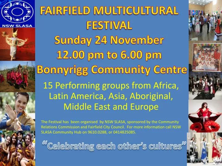 fairfield multicultural festival sunday 24 november 12 00 pm to 6 00 pm bonnyrigg community centre